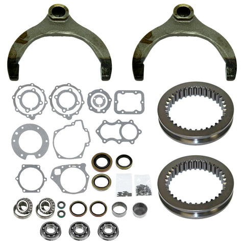 Chevy NP205 Transfer Case Rebuild Kit Bearings Gasket Seal Sliders & Forks TH400