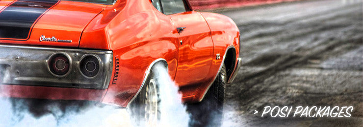 Positraction Package with orange chevelle doing burnout